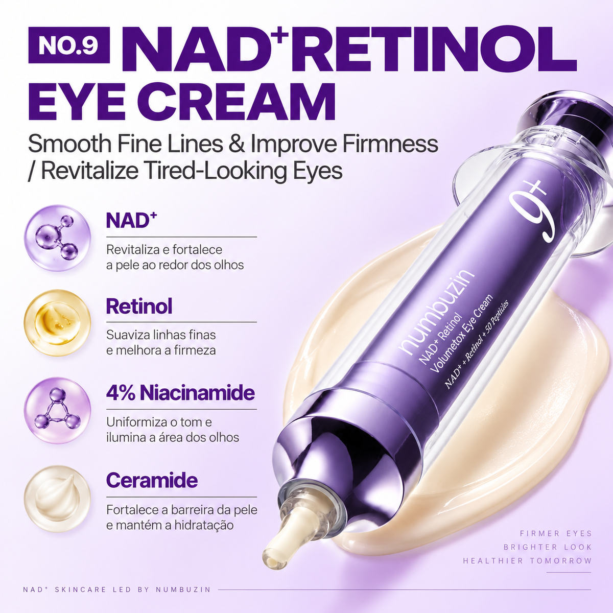 numbuzin No.9 NAD+ Creme para Olhos Volumetox com Retinol